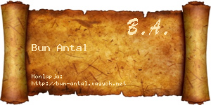 Bun Antal névjegykártya